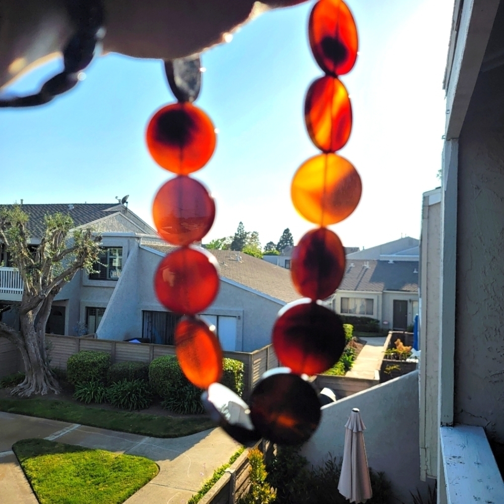 NWT 1091 Cts Massive 37mm Agate Disc Beaded Crystal Gemstone Statement  Necklace - Picture 3 of 13